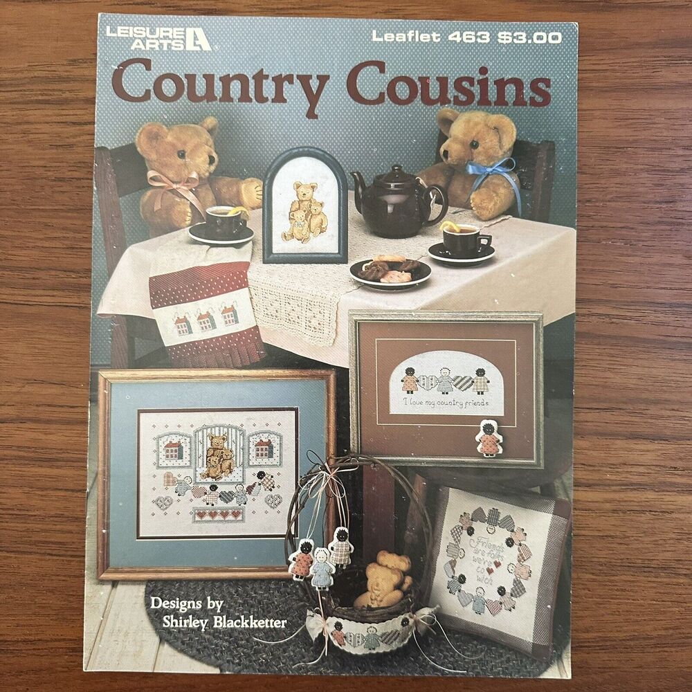 COUNTRY COUSINS Teddy Bears Cross Stitch Patterns Leisure Arts Leaflet 463